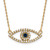 14k Small Necklace Diamond and Sapphire Evil Eye
