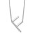 14K White Gold Sideways Diamond Initial F Necklace