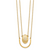 14k Satin/Polished Diamond Oval with Bar Double Strand 18in Necklace