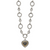 Shey Couture Sterling Silver with 14K Accent 17 Inch Antiqued Black Diamond Heart Drop Necklace