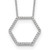 14k White Gold Diamond Hexagon Chain Slide 18 inch Necklace