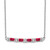 14k White Gold Ruby and Diamond 18in. Bar Necklace