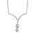 14k White Gold Diamond Pear/Emerald Shape Dangle 18in Necklace