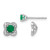 14k White Gold Diamond and Emerald Stud w/ Jacket Earrings