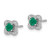 14k White Gold Diamond and Emerald Stud w/ Jacket Earrings