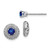 14k White Gold Diamond and Sapphire Stud w/Jacket Earrings