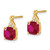 14k Checkerboard Created Ruby and Diamond Earrings