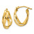 14k Satin & Diamond-Cut Oval Hoop Earrings Z357