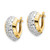 14k w/ White Rhodium Diamond-cut Hoop Earrings YE1907