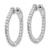 14k White Gold Diamond Round Hoop with Safety Clasp Earrings XE2004WAA
