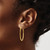 14k White Rhodium Light Square Diamond Cut Hoop Earrings TL403