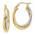 14k Two-tone Polished Double Oval Hoop Earrings TM398