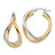 14k w/White and Rose Rhodium  Hoop Earrings TF619