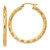 14k White Gold Diamond-cut Hoop Earrings TF624