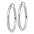 14k White Gold Diamond-cut Hoop Earrings TF625