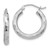 14k White Gold Diamond-cut Hoop Earrings TF627