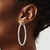 14k White Gold Diamond-cut Hoop Earrings TF628