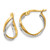 14K Two-tone Polished/Textured Post Hoop EarringTF685