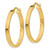 14K White Gold Diamond Cut Edge Large 3mm Polished Hoop Earrings TF817