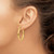14K White Gold Diamond Cut Edge Large 3mm Polished Hoop Earrings TF817