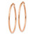 14k Rose Gold Polished Lightweight Large Diamond-cut Tube Hoop Earrings TF820