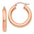 14k Rose Gold Polished 4mm Tube Hoop Earrings TF826
