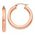 14k Rose Gold Polished 4mm Tube Hoop Earrings TF827