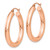 14k Rose Gold Polished 4mm Tube Hoop Earrings TF827