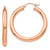 14k Rose Gold Polished 4mm Tube Hoop Earrings TF828