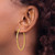 14k White Gold Diamond-cut Square Tube Endless Hoop Earrings TF999W