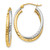 14k Two-tone Diamond-cut Polished Oval Hoop EarringTF478