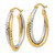 14k Two-tone Diamond-cut Polished Oval Hoop EarringTF478