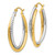 14k Two-tone Diamond-cut Polished Oval Hoop EarringTF479