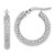 14kt White Gold Italian 3mm Diamond Cut Round Hoop Earrings