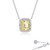 Lafonn Emerald-Cut Halo Necklace in sterling silver bonded with platinum