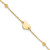 14K Polished and Diamond-cut Heart and Beads Plus 1in ext. Bracelet