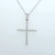 14K White Gold Single Prong Diamond Cross Necklace 0.65 CTW