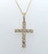 14K Yellow Gold Diamond Cross Necklace 0.95 CTW