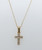 14K Yellow Gold Diamond Cross Necklace 0.30 CTW