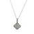 14K White Gold Pave Clover Diamond Necklace  0.35 ctw