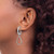 14k White Gold Diamond Teardrop Dangle Omega Back Earrings