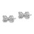 14k White Gold Diamond Bow Post Earrings