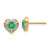 14k Diamond and Emerald Fancy Heart Earrings