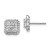 14k White Gold Diamond Square Cluster Post Earrings