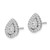 14k White Gold Teardrop Cluster Diamond Post Earrings