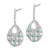 14k White Gold Emerald and Diamond Dangle Earrings