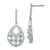 14k White Gold Emerald and Diamond Dangle Earrings