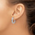 14k White Gold Diamond Large Hinged Oval Hoop Earrings