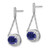 14k White Gold Oval Created Sapphire and Diamond Dangle Earrings