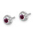 14k White Gold Diamond and Cabochon Rhodolite Garnet Earrings